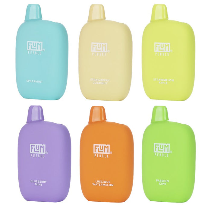 Flum Pebble 6000 Disposable Vape in vibrant colors.