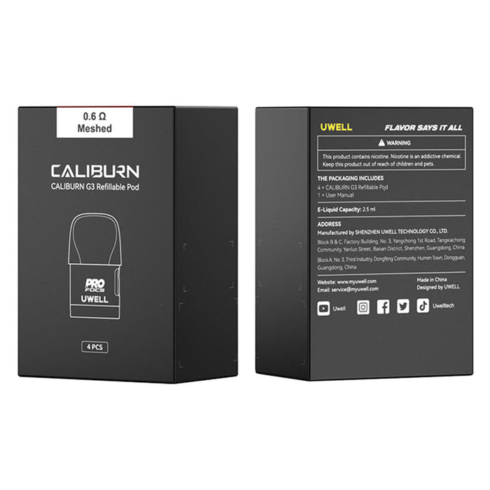 Uwell Caliburn G3 Pod Cartridge 2.5ml (4pcs/pack)