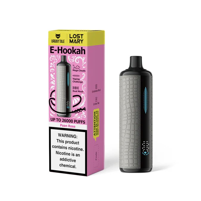 Advanced dual mesh coils in the Lost Mary x Urban Tale E-Hookah for intense flavor and vapor production.