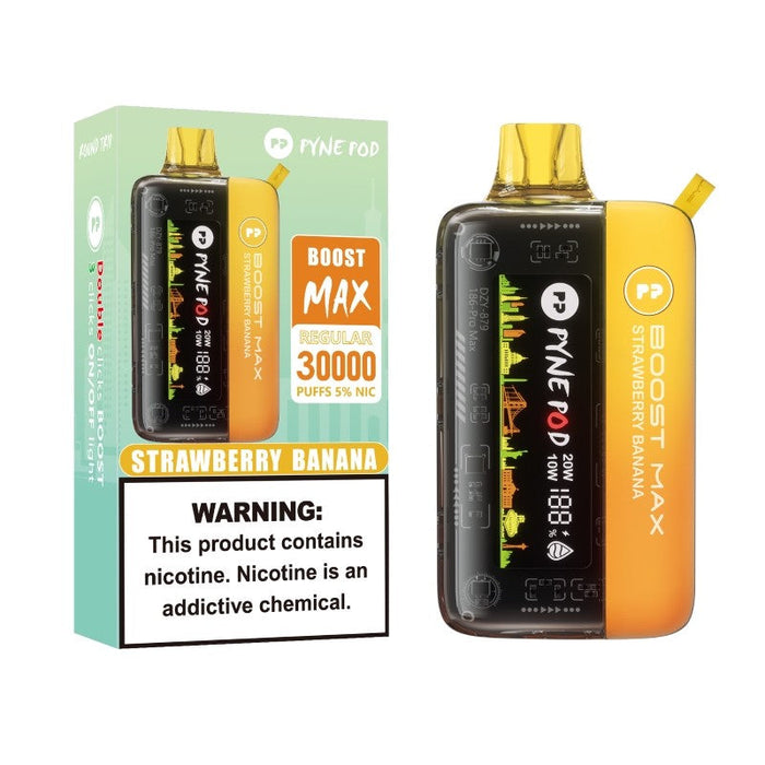 Pyne Pod Boost Max 30K disposable vape with high puff count, ideal for all-day vaping.