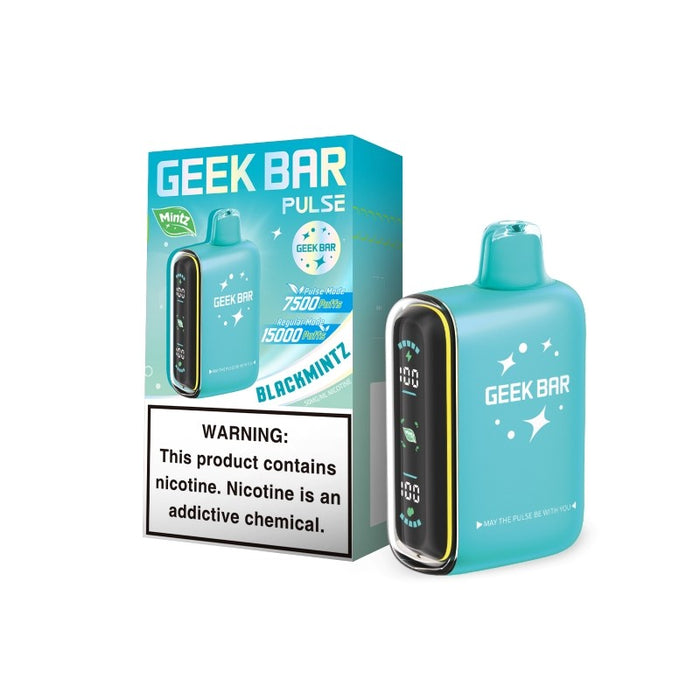 Mintz Edition Geek Bar Pulse 15000 disposable vape, perfect for vapers seeking a refreshing mint experience, available at VapeNear.