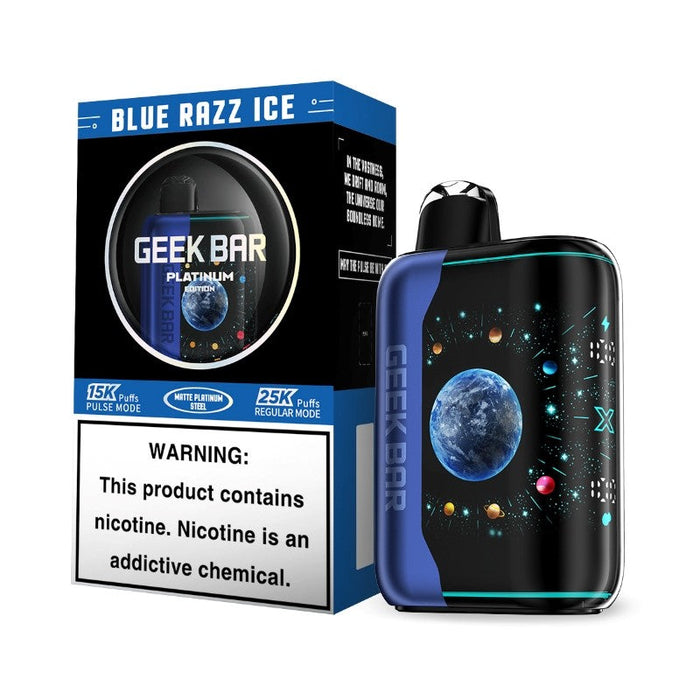 Geek Bar Pulse X 25K Platinum Edition with adjustable airflow and dual mesh coils for enhanced flavor and customizable vaping at MistVapor online store.