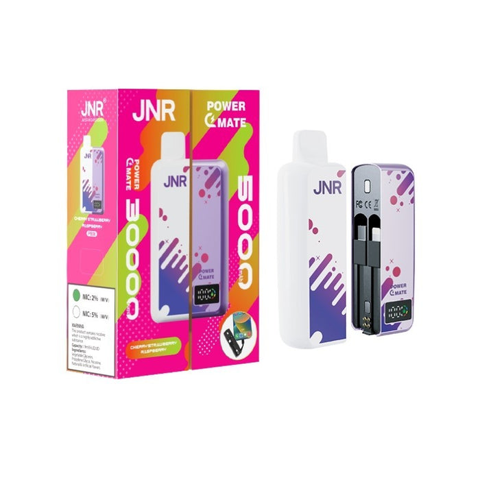 JNR PowerMate 30K vape kit with 5% nicotine salt for a strong throat hit
