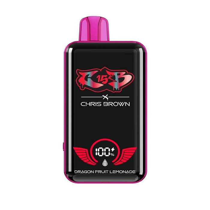 Chris Brown CB15K Disposable Vape with airflow control, mesh coils, and 5% nicotine salt for superior taste.