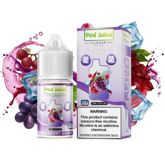 Tropical citrus flavor with a minty kick in Pod Juice Malibu E-juice, 30ml bottle.