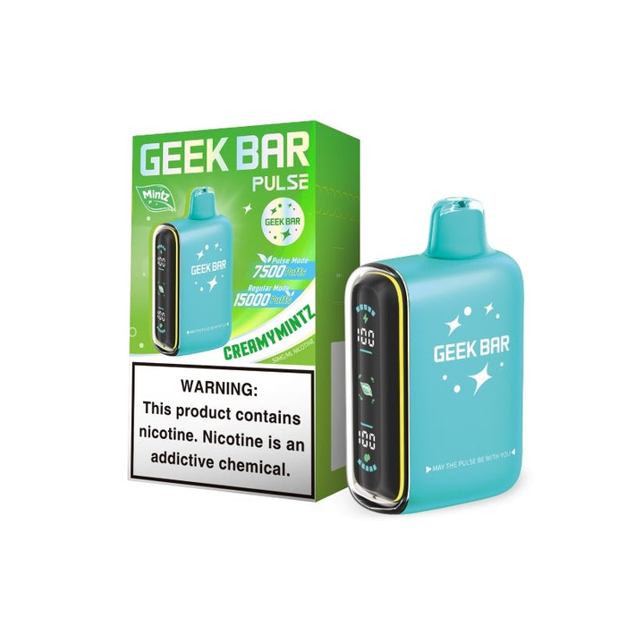 Geek Bar Pulse 15000 Mintz Edition, a high-puff disposable vape with a crisp mint flavor, now available for purchase at VapeNear.