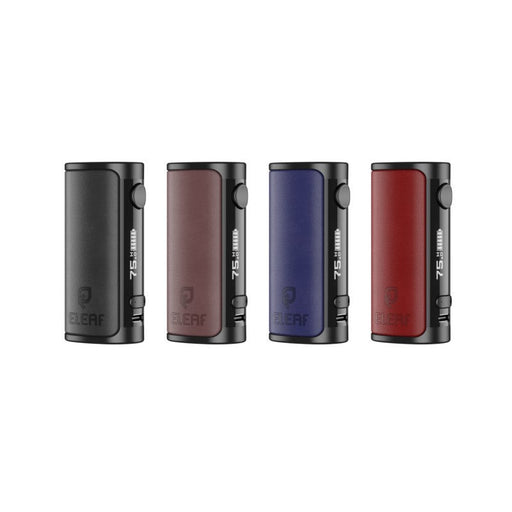 Eleaf iStick i75 Box Mod with 75W output and 3000mAh battery for long-lasting vaping.