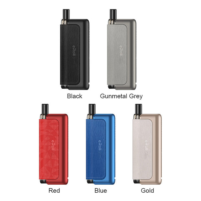 Close-up of Joyetech eRoll Slim Kit with 2ml pod capacity and 480mAh battery