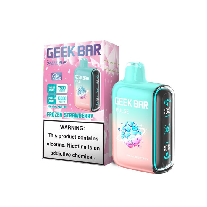 Get Geek Bar Pulse 15000 Frozen Edition disposable vape for up to 15,000 puffs in regular mode at Vapenear.