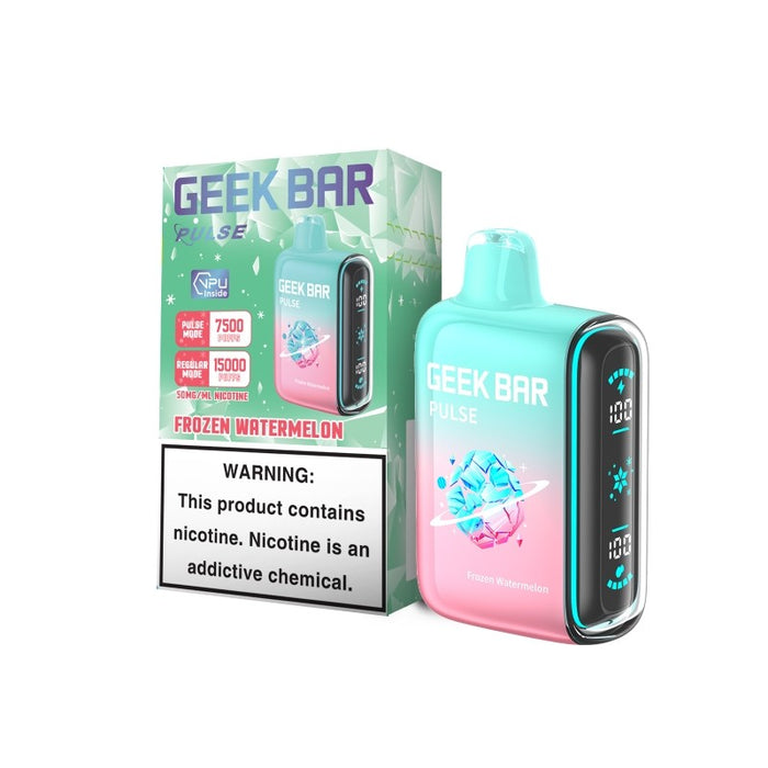 Enjoy Geek Bar Pulse 15000 Frozen Edition with mint cooling effects and 7,500 puffs in pulse mode at Vapenear.