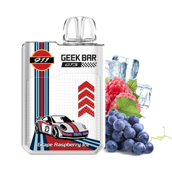 Sleek Porsche Livery design on the Geek Bar 911 GTS vape.