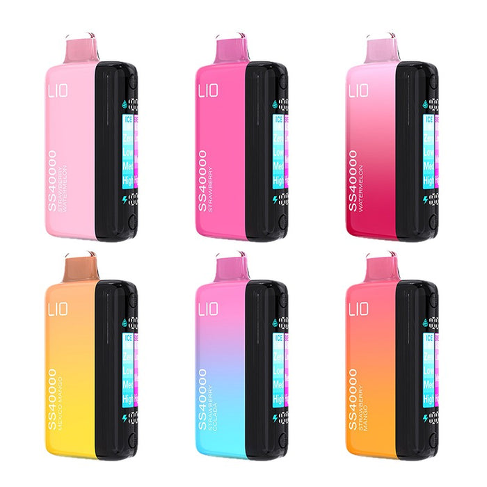 iJOY Lio SS40000 disposable vape with 22ml e-liquid capacity.