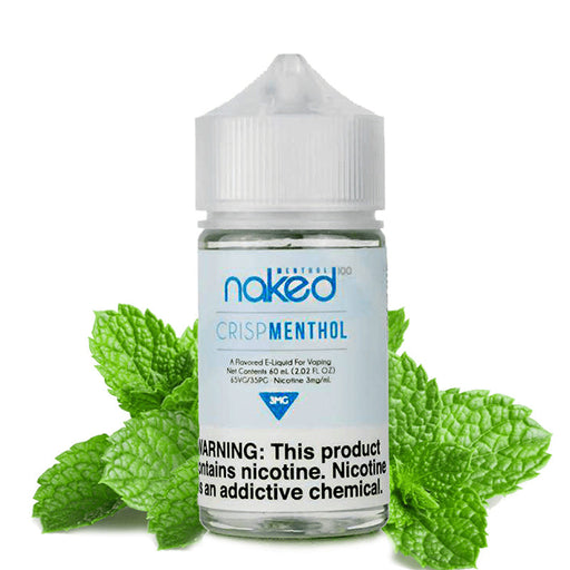 Naked 100 Crisp Menthol E-Juice 60ml in a Chubby Unicorn bottle, offering a refreshing mint and menthol flavor for cool vaping.