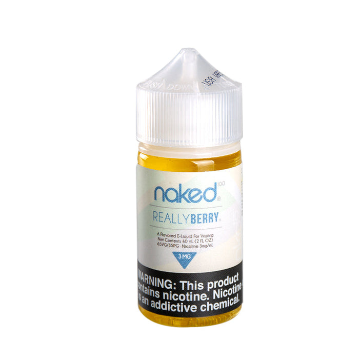 Naked 100 Really Berry 60ml e-liquid, available in nicotine strengths of 0mg, 3mg, and 6mg for a perfectly balanced vape.