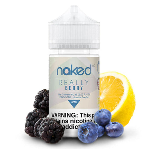 Naked 100 Really Berry E-Juice 60ml with a unique blend of blueberry, blackberry, and lemon flavors for an unforgettable vape.