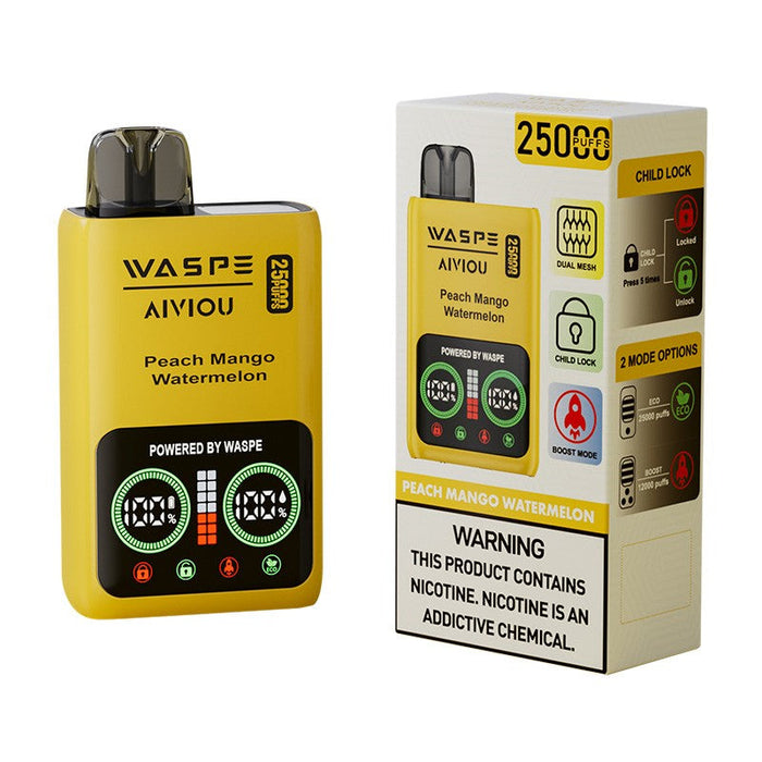 Child lock safety feature on the WASPE 25000 Disposable Vape for responsible use.