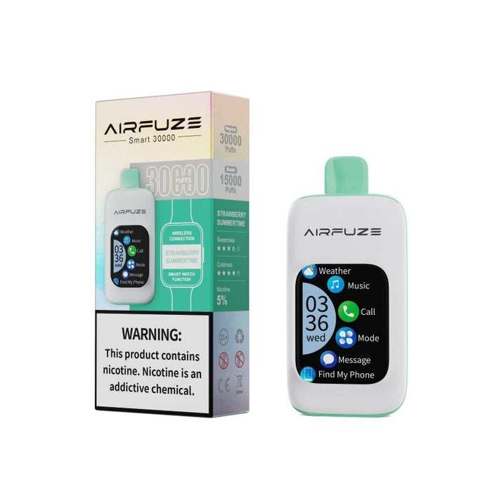 Airfuze 30K Disposable Vape in Sour Lush Gummy flavor, offering top-tier performance and smart features.