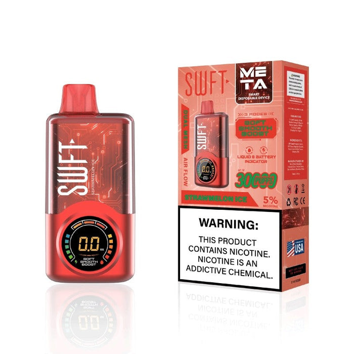 SWFT Meta disposable vape with 30,000 puffs capacity for long-lasting enjoyment.