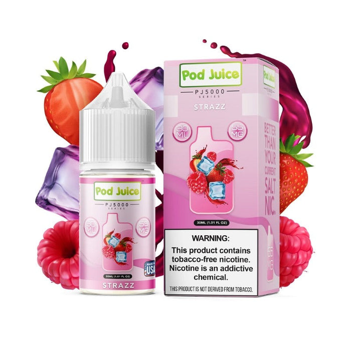 Pod Juice Malibu e-liquid available in 35mg or 55mg nicotine strength for enhanced satisfaction.