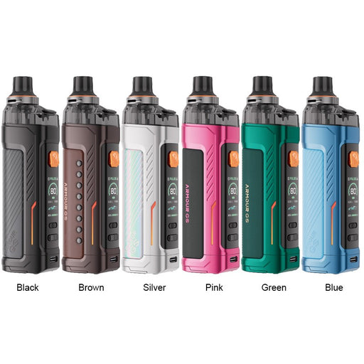 Vaporesso Armour GS Pod Mod Kit featuring a replaceable 18650 battery and 5ml e-liquid capacity.