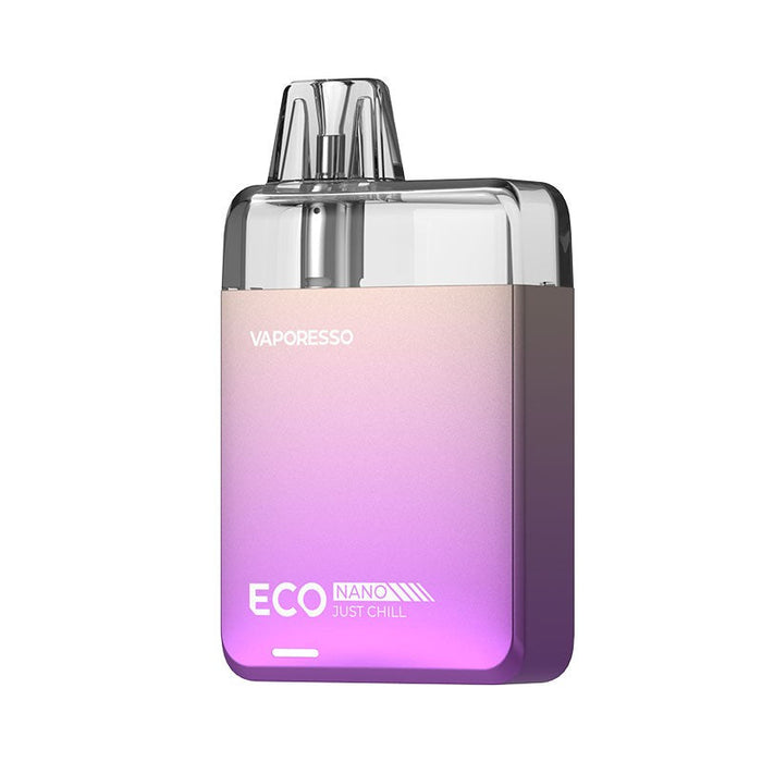 Vaporesso ECO Nano Pod Kit with bottom-filling design sparkling purple.